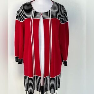 Ming Wang Vibrant Red Black & White Knit Fabric Plus 1X EUC!